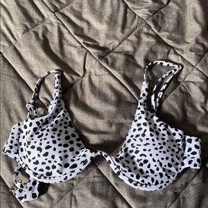 cow print scoop bikini top